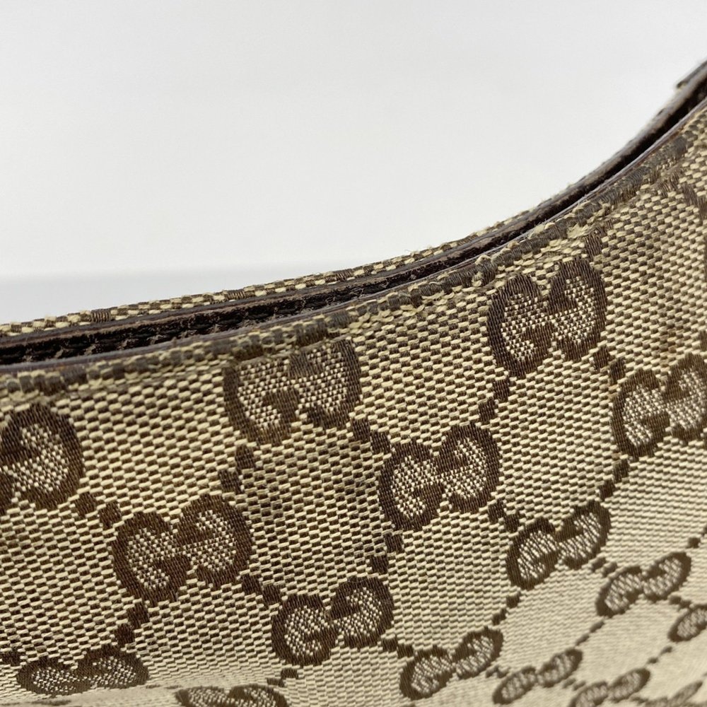 Gucci GG Canvas Sherry Line Horsebit Shoulder Bag 137388 Brown Beige Women's - Picture 6 of 11